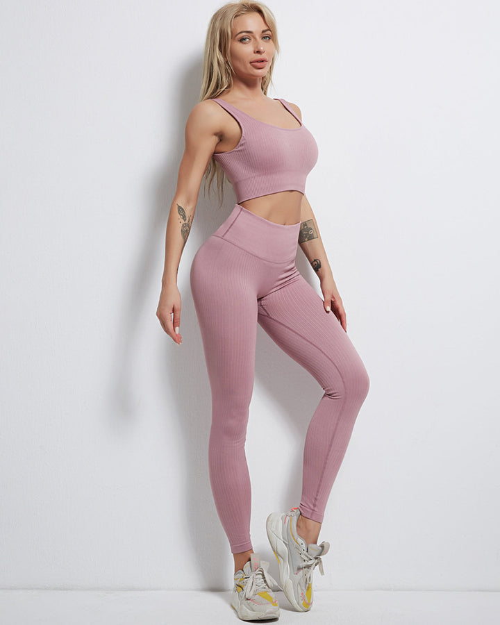 Rozy Ribbed Sports Bra - Rose