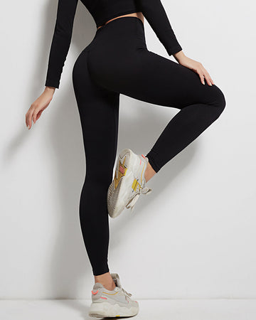 Rozy Ribbed Seamless Leggings - Black – Amelia Activewear