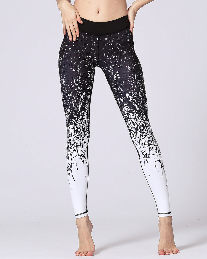 Tree Branch Silhouette Leggings - Black