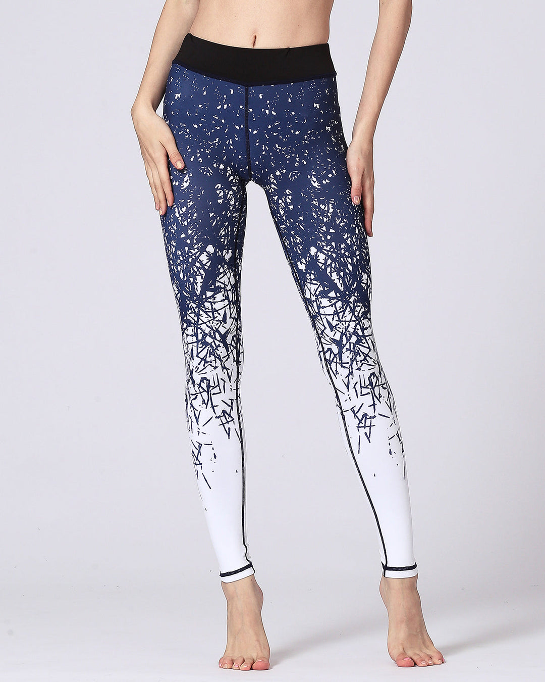 Tree Branch Silhouette Leggings - Blue